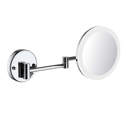 Kibi Circular LED Wall Mount One Side 5x Magnifying Make Up Mirror - Chrome KMM102CH